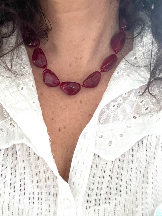 Collier Chica bordeaux